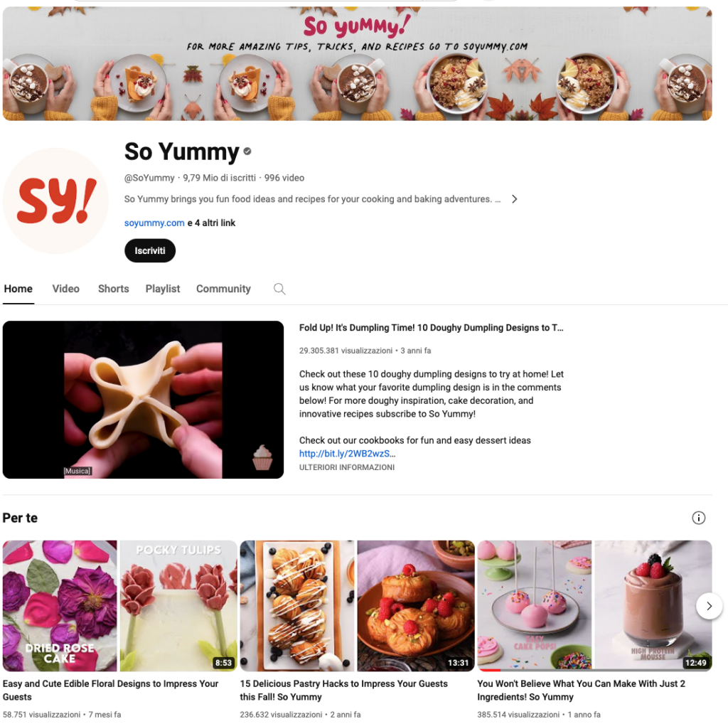 So Yummy cash cow channel